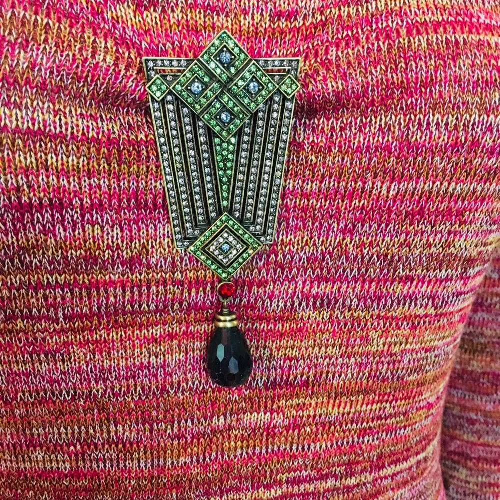 LaVintage Swarovski Amethyst Drop Brooch